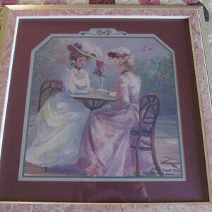 Tea for Two ~ Home Interiors ~ Thru God's Grace Bettie Hebert Felder Framed Art